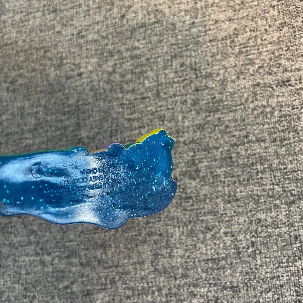 Vintage 1997 Disney The Little Mermaid Ariel Flounder Hair Brush Blue Glitter